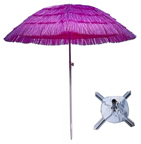 Sonnenschirm für Balkon Klein Sonnenschirm Hawaii Gartenschirm mit Kippfunktion für Malerische Gärten Terrassen und Spielplätze(Color:Pink C 240CM)