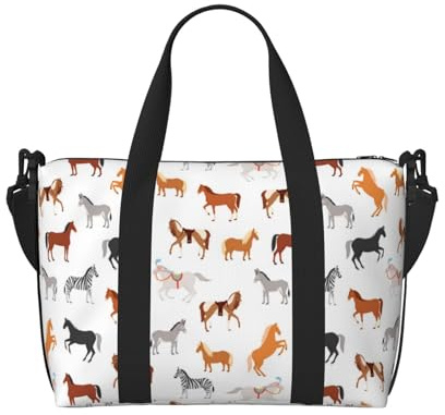 Novastar Laptop-Handtasche für Damen, Arbeit – Niedliches Pferd Esel Zebra Pony, Wochenendtasche für Damen, Reisen, Sporttasche für Frauen und Männer, Reisetaschen