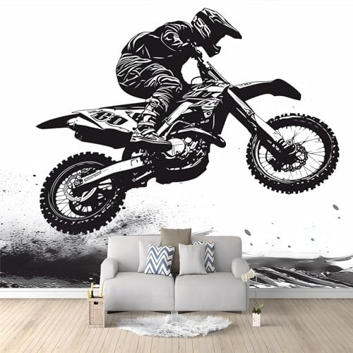 Vlies Fototapete Motocross-Motorrad für moderne Wohnzimmer Schlafzimmer Motivtapeten Wandtapete Tapete Vliestapete UV-Beständig Hohe Auflösung 200 x 140 cm,