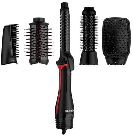 REVLON One-Step Blow-Dry Multi Air Styler 5 en 1 (cabezales desmontables, rizador, secador, voluminizador, moldeador y potenciador de forma), RVDR5370