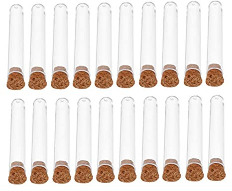 Gatuida 50 Stücke Durchsichtige Reagenzgläser Aus Kunststoff Aufbewahrungsröhrchen Mit Korkverschluss Für Flüssigkeiten, Badezusätze Und Laborproben