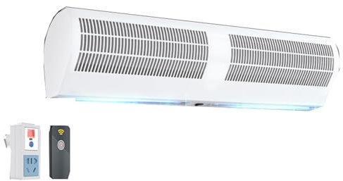 JTPMYFT Máquina Comercial silenciosa de Cortina de Aire de Viento Fuerte, máquina de Cortina de Aire con Cabezal de Puerta de Cocina for Catering, (Blanco)(90cm(35.4inch))