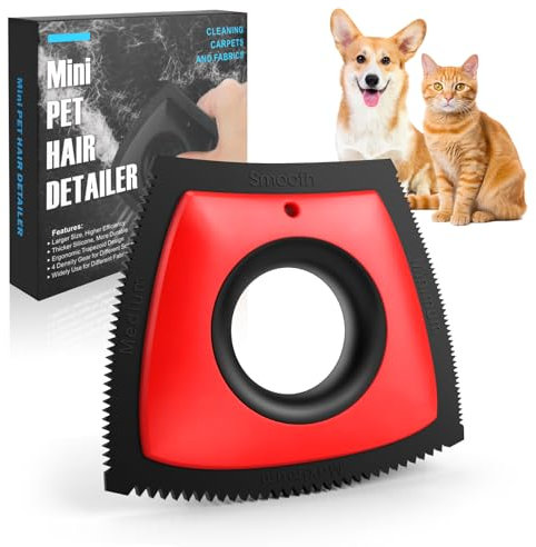 Geyrut Pet Hair Removal Tool, Cat & Dog Hair Remover for Car Couch Furniture Carpet Clothing, Triangle Multi-Surface Pet Hair Remover for Auto Interior Detailing Supplies Mini Pet Hair Detailer