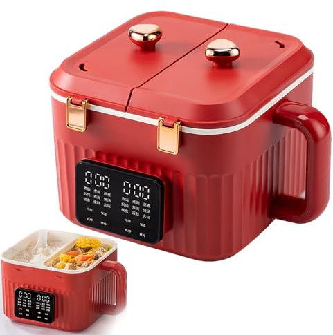 Rice Cooker 3L Double Bile with Micro-pressure Stew, Ceramic Glaze Non-Stick Liner, 9h Appointment Cooking - Multifunctional Electric for Home, Office, School