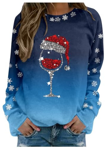Christmas Sweater Damen Lustige Hässliche Christmas Pullover Damen Weihnachten Kleidung Pullover Damen Longstrickjacke Damen Jumper Xmas Pulli Shirt Kurzarmpullover Damen Western Outfit Damen