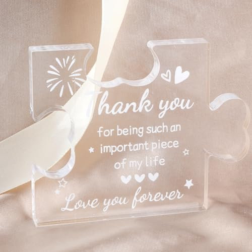 Placa acrílica personalizada, adornos acrílicos de agradecimiento, forma de rompecabezas única, regalos para cumpleaños de mamá, regalos para mujeres