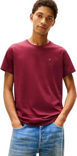 Tommy Jeans Men’s Original Short Sleeve Slim Fit T-Shirt, Red (Red Wine), 4XL