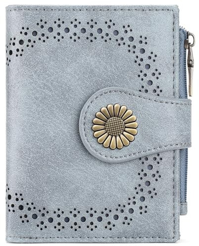 SENDEFN Geldbörse Damen Klein Portemonnaie mit RFID Blockierung Portmonee Damen mit 9 Kartenfächer und Zipper Münzfach Geldbeutel Veganes Leder mit Vielen Fächern
