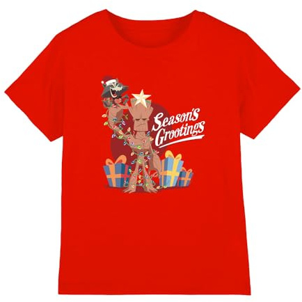 Guardians of The Galaxy Boy's Guardians of The Galaxy Seasons Grootings Unisex Kids T Shirt T-Shirt