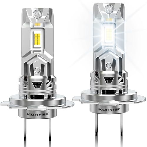 KOHYIER H7 Halogen Lampen +600% Helligkeit, 20000LM 100W 6000K Weiß 12V Auto H7 Abblendlicht Halogen Glühbirne, 2 Lampen