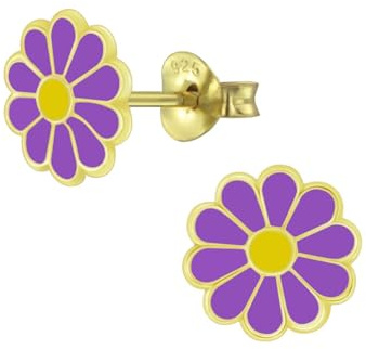 Monkimau Mädchen Ohrringe Blume | Ohrstecker aus 925 Sterling Silber | Kinderohrringe hypoallergen