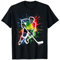 Colorful Ice Hockey Fan Player Tie Dye Color Splash Sports T-Shirt