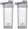 2 pc bottiglie di shaker ideali per miscele proteiche da 700 ml di BPA e bottiglia shaker senza ftalati con tazza di perdite di coperchio robusta ideale per frullati di proteine ​​e pre-allenamento