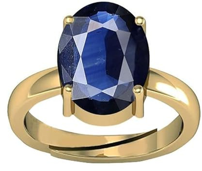 Arwacraft Neelam Blue Sapphire (Shanni) Stone 6.25 Ratti Blue Sapphire Stone Original Certified Adjustable Ring For Women And Men'S (Lab - Approved)-B0DPX6HKMRNAMZ