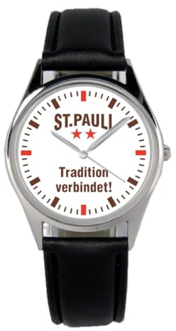 KIESENBERG St.Pauli Fußball Fan Uhr – Sportliche Armbanduhr im Fan-Design Stilvolle Herren- & Damen-Uhr mit Fußball-Motiv Geschenk für leidenschaftliche Fans aus Hamburg - B-6027