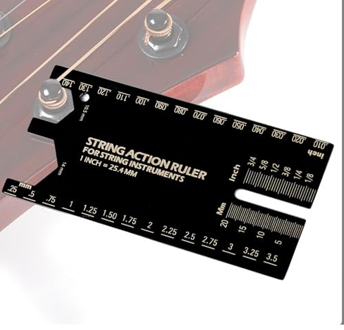 Gitarren-Saitenabstandsmesser Präzisions-Setup-Werkzeuge für Gitarre und | Bundstegprüfer und Bass-Saitenhöhenlineal für Heimstudio, für den täglichen Gebrauch, Reisen, Auftritte, Reparaturen