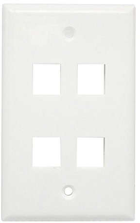 axGear RJ45 Face Plate Wall Socket Cat6 Cat5e Ethernet Single Gang 4 Port