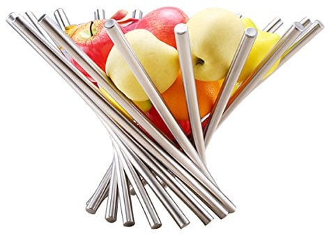 Corbeille à fruits créative pliable en acier inoxydable pour table de cuisine rangement décoratif