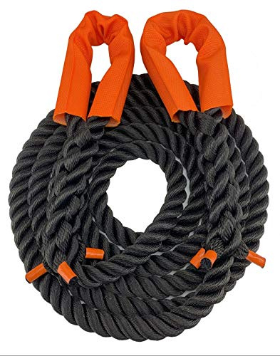 RopeServices UK 24mm Black Nylon 12 Tonne Tow Rope x 9 metres. 4 x 4 - Recovery - Towing
