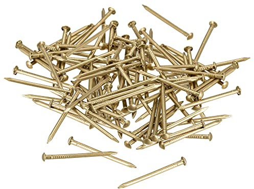 sourcing map Small Tiny Brass Nails 1.2x20mm for DIY Decorative Pictures Wooden Boxes Household Accessories 100pcs