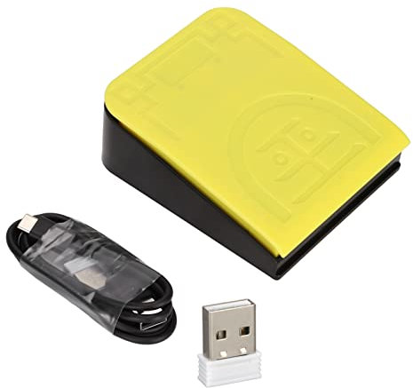 Annadue Einzelnes Fußschalterpedal, Kabelloser 2.4G/Bluetooth/kabelgebundener USB Fußschalter Programmierbare Computertastatur,Hochempfindliches Fußschalterpedal für PC, Laptop