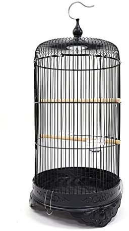 Käfig Für Papageiensittiche Runder Vintage-Vogelkäfig aus Metall, Papageienkäfig, Pfingstrose, Tigerhaut, Zierkäfig, geeignet for Sittiche, Kanarienvögel Für Sittiche, Unzertrennliche, Graupapageien,