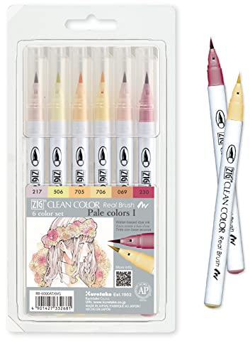ZIG Clean Color Real Brush 6 Farben Set (6 helle Farben Set I)