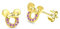 Kaguyo Minnie Mouse Ohrringe, vergoldet 925 Sterling Silber Amethyst weiß blau rosa Zirkonia Mickey Mouse Ohrstecker für Frauen Mädchen, süßes Design Geburtstagsgeschenk (gold rosa)