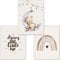 artpin® Poster 3er Set Kinderzimmer, Bilder Babyzimmer, grau beige Baby Mond K1