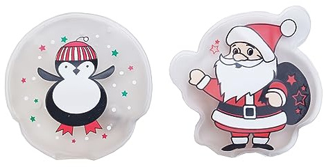 Taschenwärmer Santa & Pinguin (2er Set) - Wichtelgeschenk, Handwärmer, Taschenheizkissen