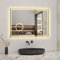 Biubiubath Badspiegel mit Beleuchtung 80x60cm LED Wandspiegel mit Bluetooth, Uhr,Touch und 3X Vergrößernder Kosmetikspiegel,Badezimmerspiegel Beschlagfrei 3 Lichtfarbe 3000-6000K Dimmbar,IP44
