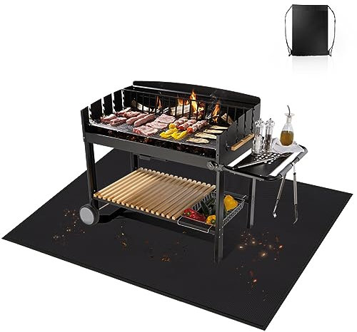 Esterilla para barbacoa, protección del suelo, base ignífuga, resistente al calor, resistente al agua, para barbacoa de gas, alfombra de silicona de fibra de vidrio para hoguera, suelo, chimeneas y