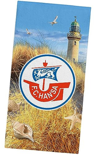FC Hansa Rostock Velourstuch Handtuch Duschtuch Strandtuch ** Warnemünde ** in 70 x 140 cm
