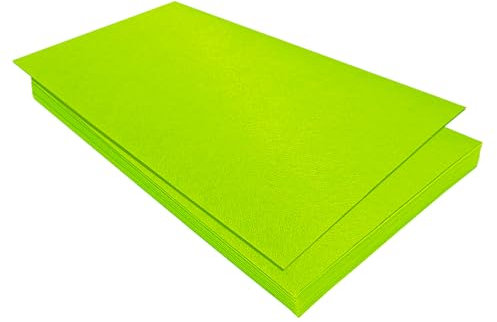 Hojas de Fieltro Rígido, Tela de Colores para Manualidades, 17.78×28.7cm 11 Piezas Cuadrado para Coser (Verde Lima)