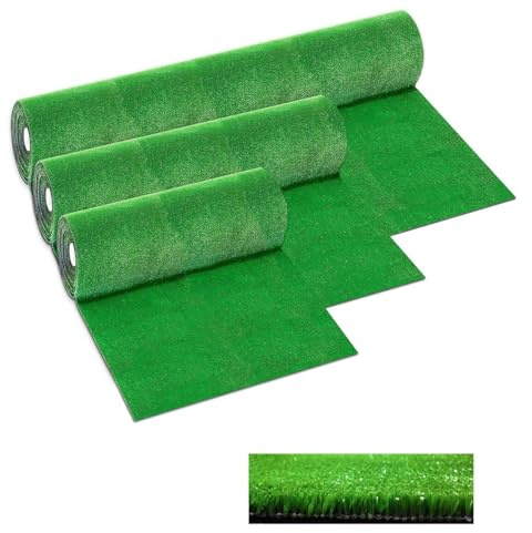 Herbe synthétique 7 mm drainant en 50 tailles pelouse verte synthétique artificielle découpable rouleau 1 x 12 m