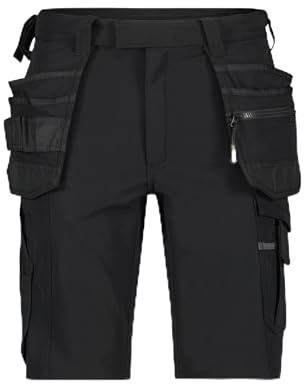 DASSY® Aurax Stretch-Arbeitsshorts mit Holstertaschen - Größe 42 - SCHWARZ