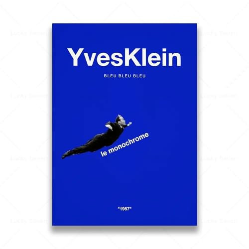 Zchdk Yhdesh Yves Klein, blaues Poster, Le Monochrom-Gemälde, Yves Klein, Leinwand-Kunst, Yves Klein, Drucke für Wohnzimmer, Heimdekoration, Bilder, 40 x 60 cm, ohne Rahmen