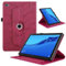 TEDTIKJT Tablet Cover Compatible con Huawei MediaPad M5 Lite 10.1 Pulgadas 2018 Funda PU Cuero Protectora 360 Giratoria Soporte Flip Cover Huawei MediaPad M5 Lite Tablet Carcasa, Rojo Árboles