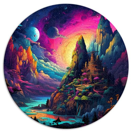 1000-teiliges Puzzlespiel, Meteora, farbenfrohes rundes Puzzle, für Erwachsene und Kinder. Papppuzzle, Erwachsene und Kinder. Größe: 67,5 x 67,5 cm