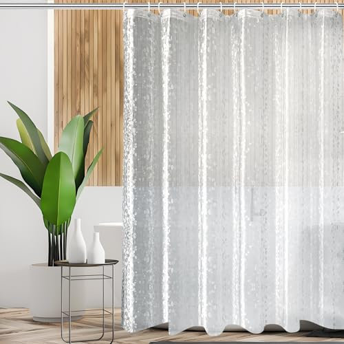 Aeici Rideaux de Douche 200x200, Rideaux de Douche Peva Rideau Douche Baignoire Semi Transparent