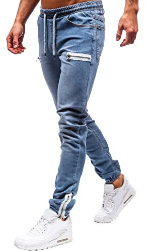 Jeans Uomo Elasticizzati Strappati Neri Y2K Larghi Cargo Drip Uk Flare Baggy