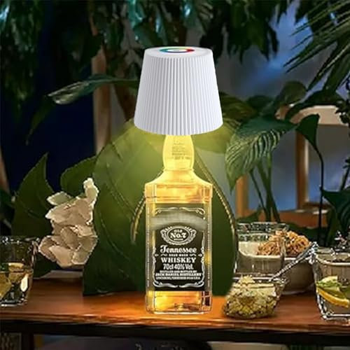 Lampada da tavolo senza fili, ricaricabile, per bottiglie di vino, senza fili, per bottiglie, per interni ed esterni, famiglia, ristorante, bar (bianco)