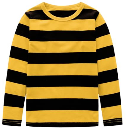 Aisyee Boys t Shirt Kids Striped t Shirts Boys top Age 1-12 Years | soft cotton blend, breathable & comfortable, durable stitching, fade-resistant, for Halloween, parties & daily wear