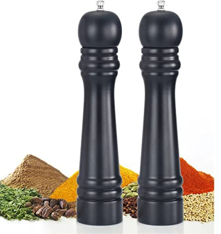 TINGSHC BKSYOFU Molinillo Manual de Madera para Sal y Pimienta, Molinillo de Especias de cerámica de Mano, Molinillo de Granos de Sal, Herramientas de Cocina, Accesorio para Barbacoa