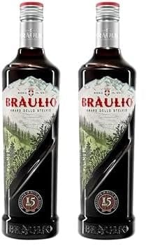 Braulio - Amaro Invecchiato in Botte di Rovere 15 Mesi, 70 cl, a Base di Erbe, Bacche e Radici, 21% Vol (Confezione da 2)