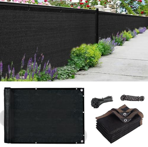 TUAKIMCE Filet d'ombrage pour jardin - 2 x 5 m - En polyéthylène haute densité - Résistant aux UV et à la déchirure - Avec câble et ficelle - 2 x 5 m - Noir
