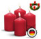 Stumpenkerzen 4er Set in rot | Durchmesser 4 cm