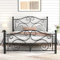 VECELO 4ft6 Double Bed Frame with Headboard and Footboard, 135×190cm Platform Mattress Foundation, Heavy Duty Metal Slat Support, No Box Spring Needed, Easy Assembly