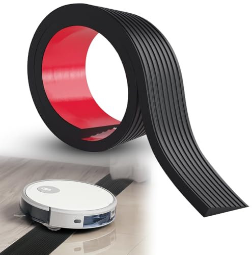 Türschwellenrampe, 900 x 80 x (10-30) mm Schwellenrampe, Gummi Türschwellenrampe Saugroboter, Rollstuhlrampe Belastung 800 kg für Rollstuhl, Kinderwagen, Garage (Schwarz, 3,0cm Höhe)