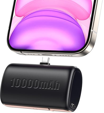 10000 mAh Mini Portable Charger Power Bank Upgraded Large Capacity USB C Fast Charging LCD Display Compatible with iPhone 16/15 Series/Android Samsung Moto LG etc iPhone 7-14Series